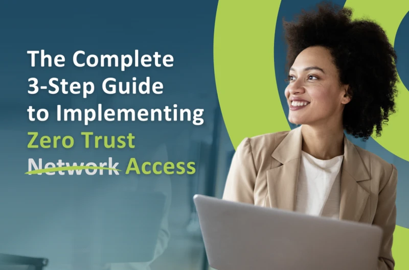 The cover of an ebook on how to implement zero-trust access in 3 steps